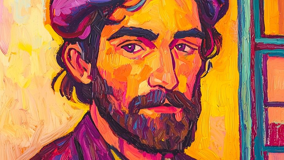text An oil painting art