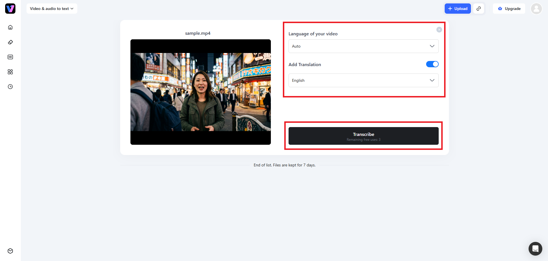 Transcribe and export