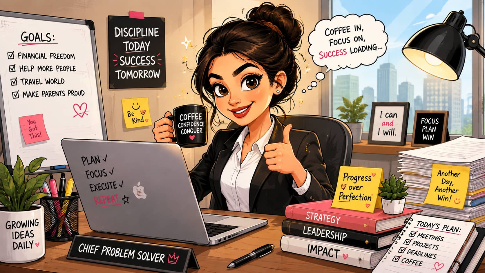 text Caricature of me and my job