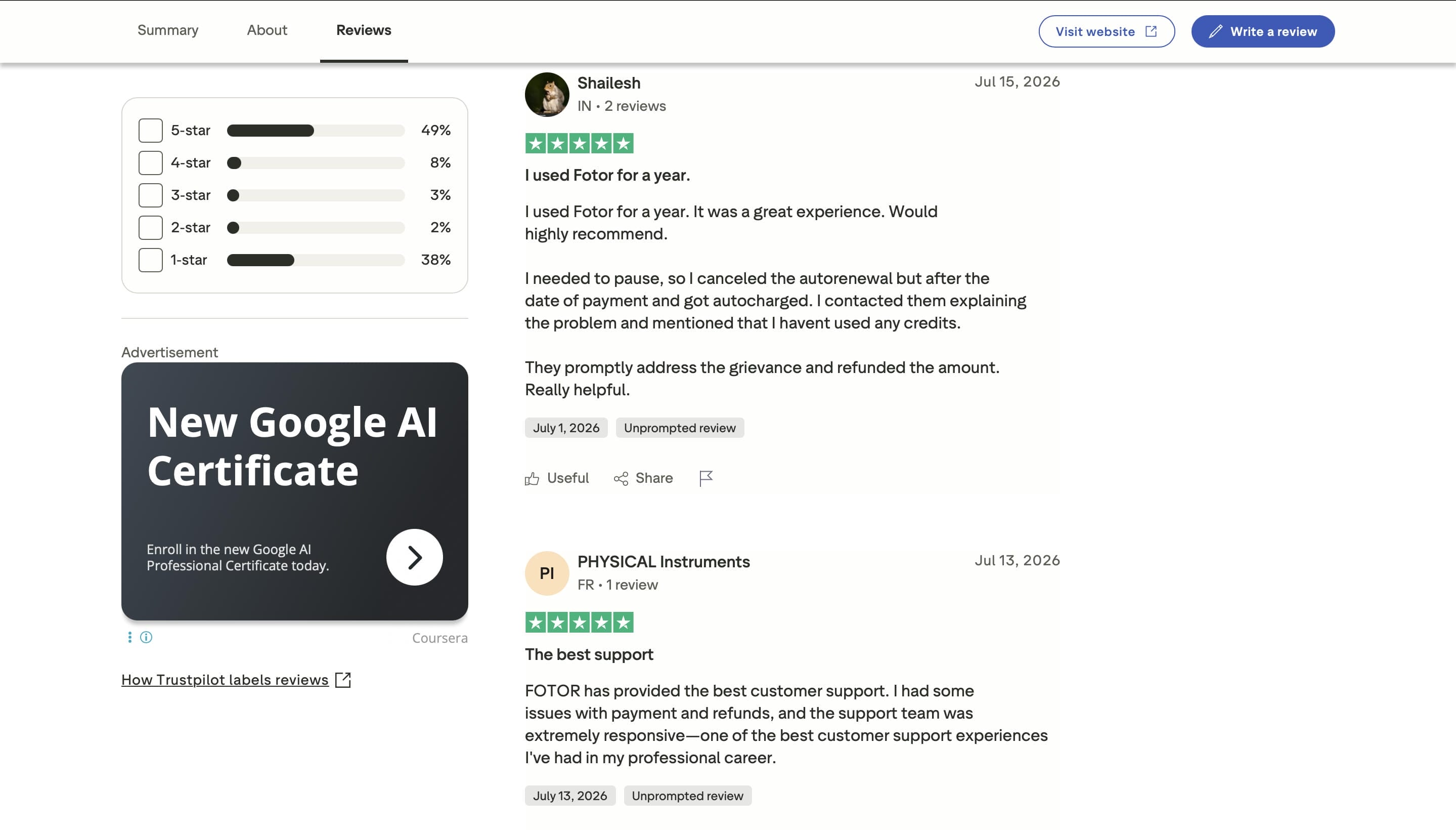 text Trustpilot