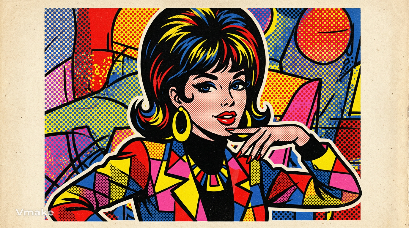text Pop art portrait