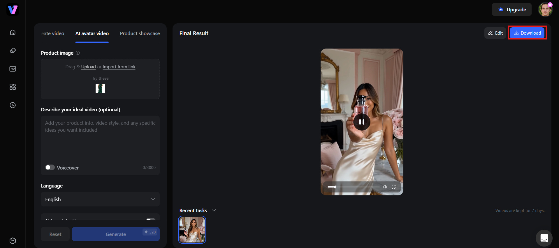 Generate and download video