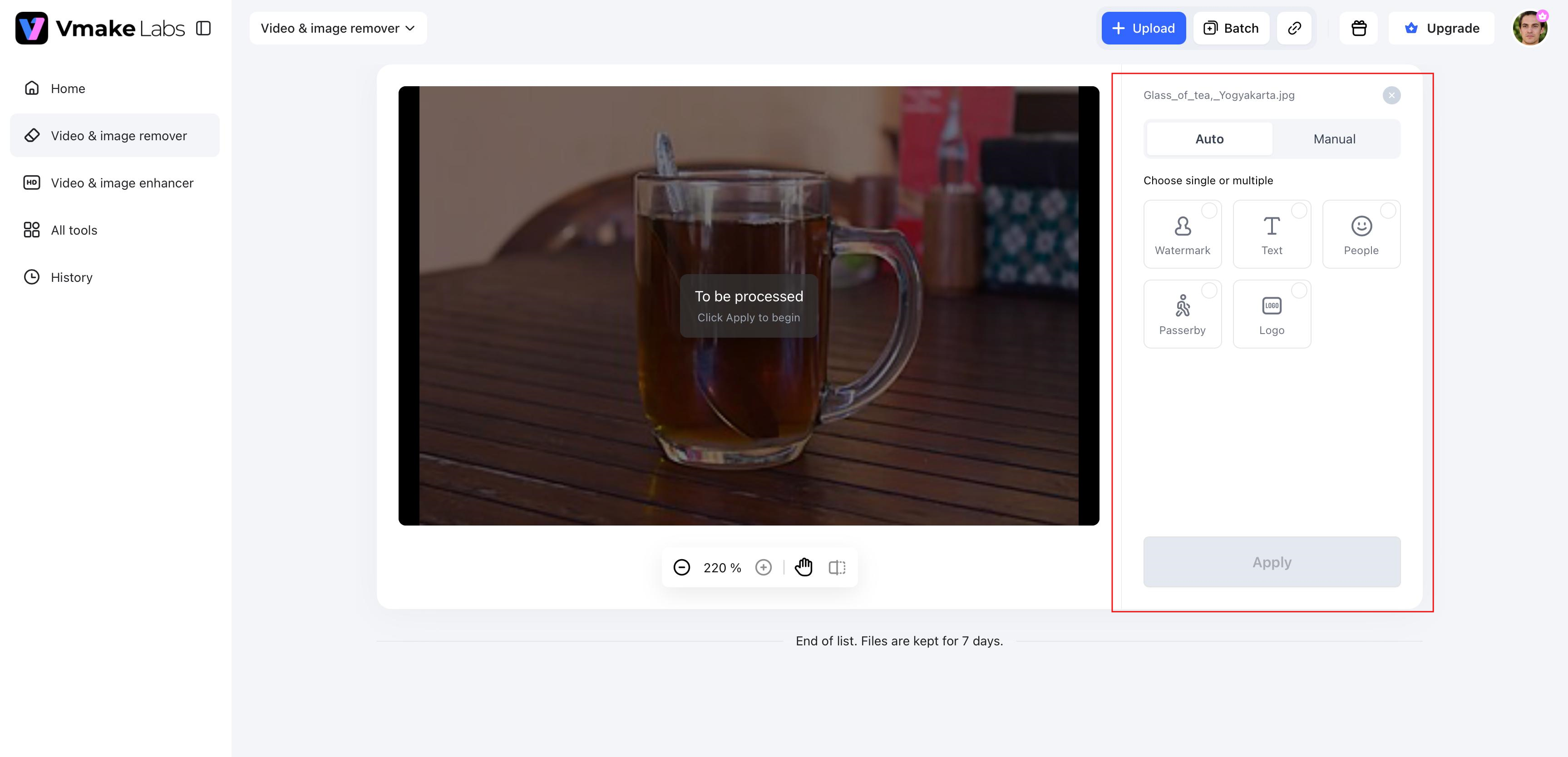 text Let AI remove the drink