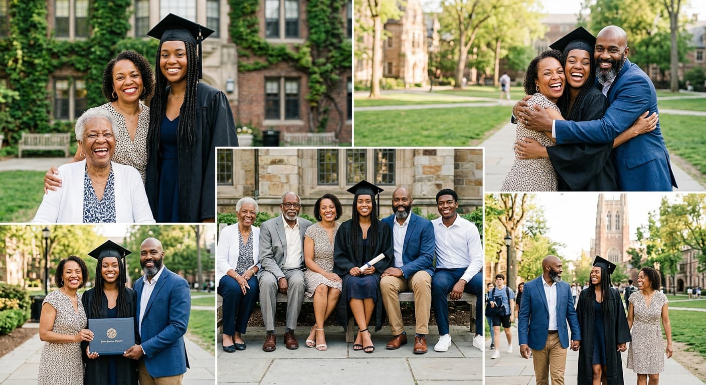 text Family graduation photo poses