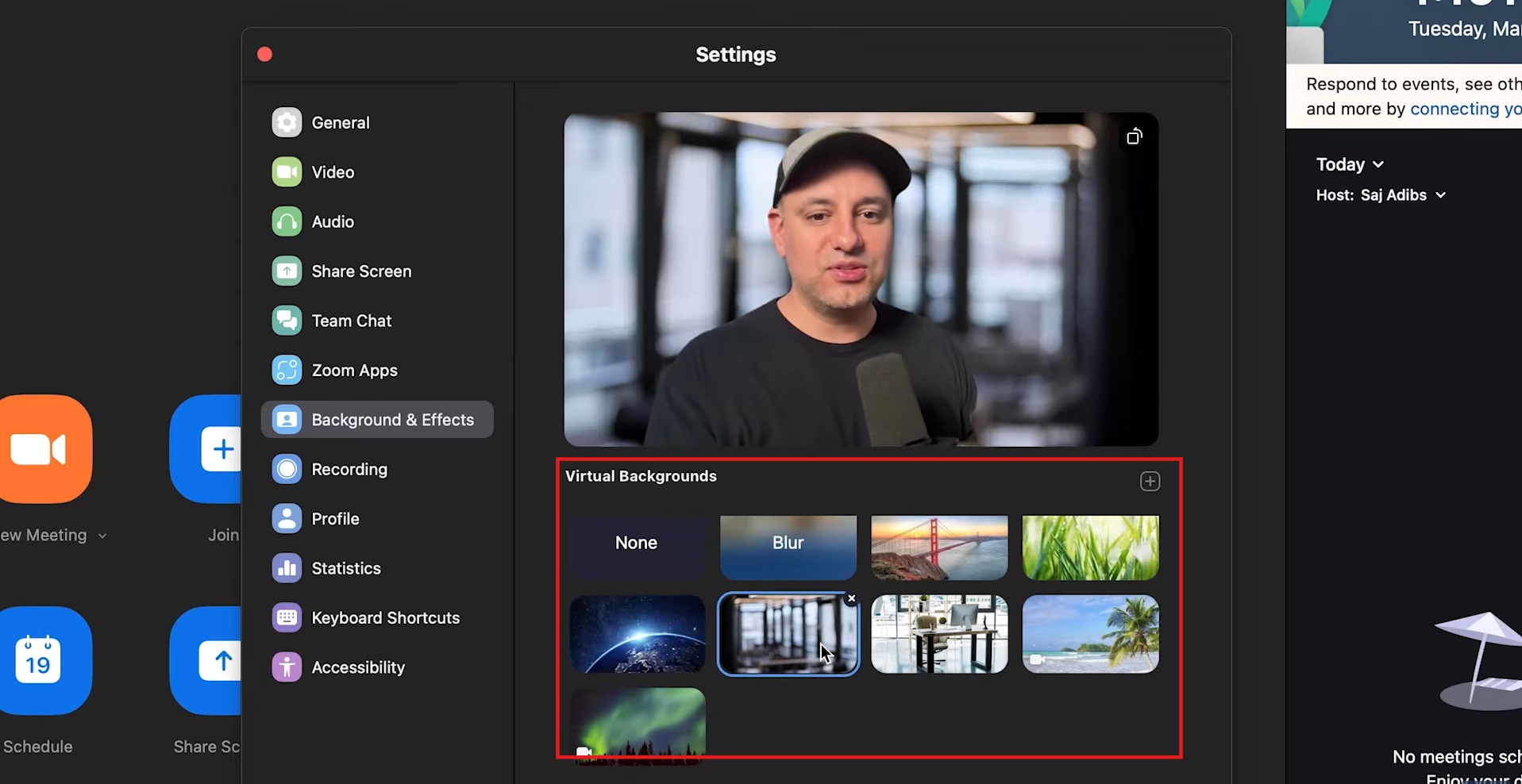 Upload image or select built-in backgrounds