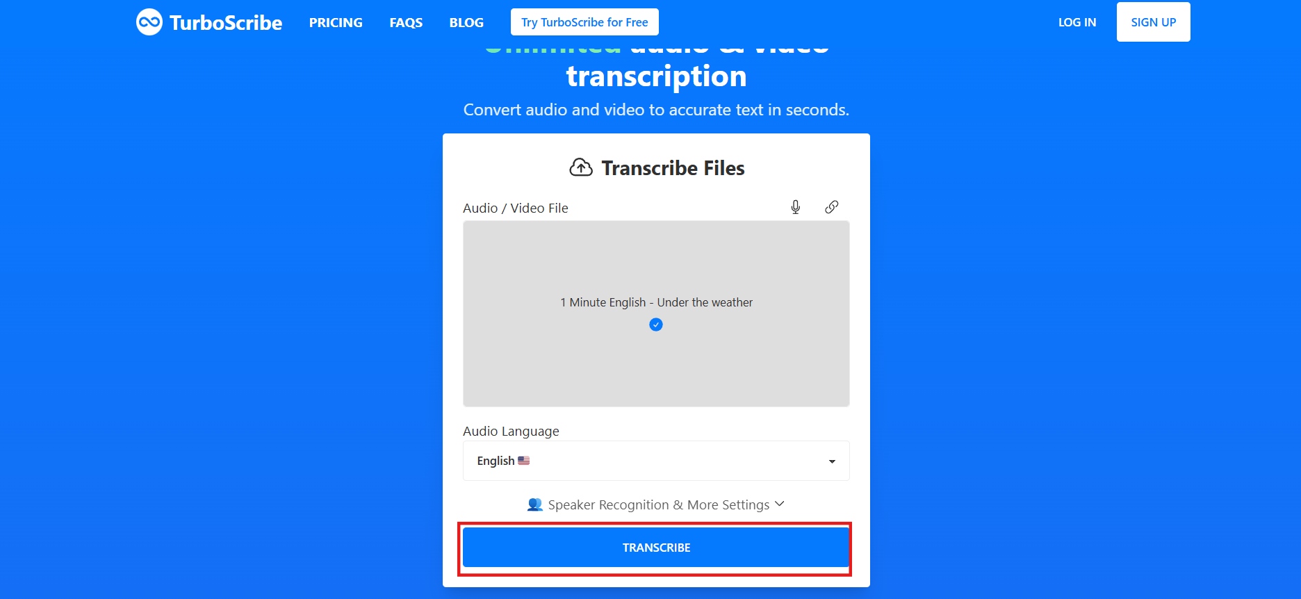 text Start transcription