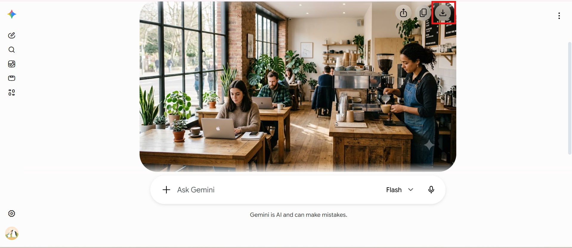 text Generate and review the AI image
