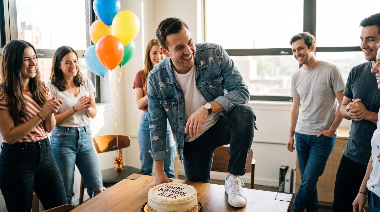 text Casual and modern birthday