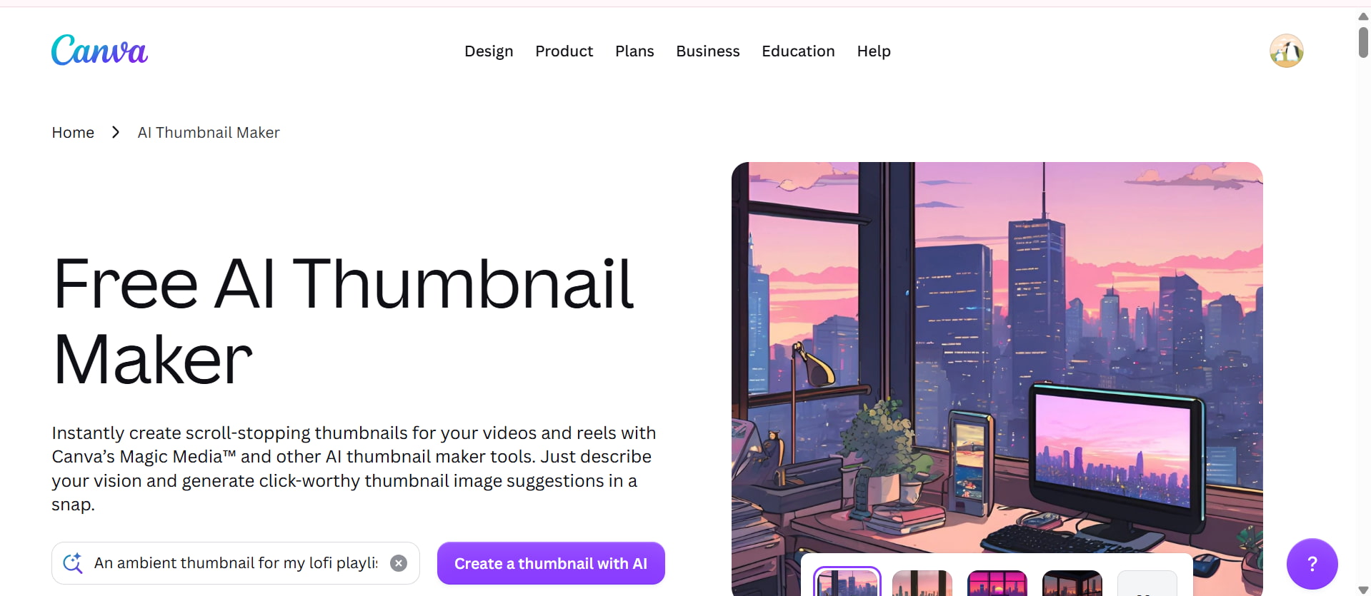 text Canva thumbnail maker