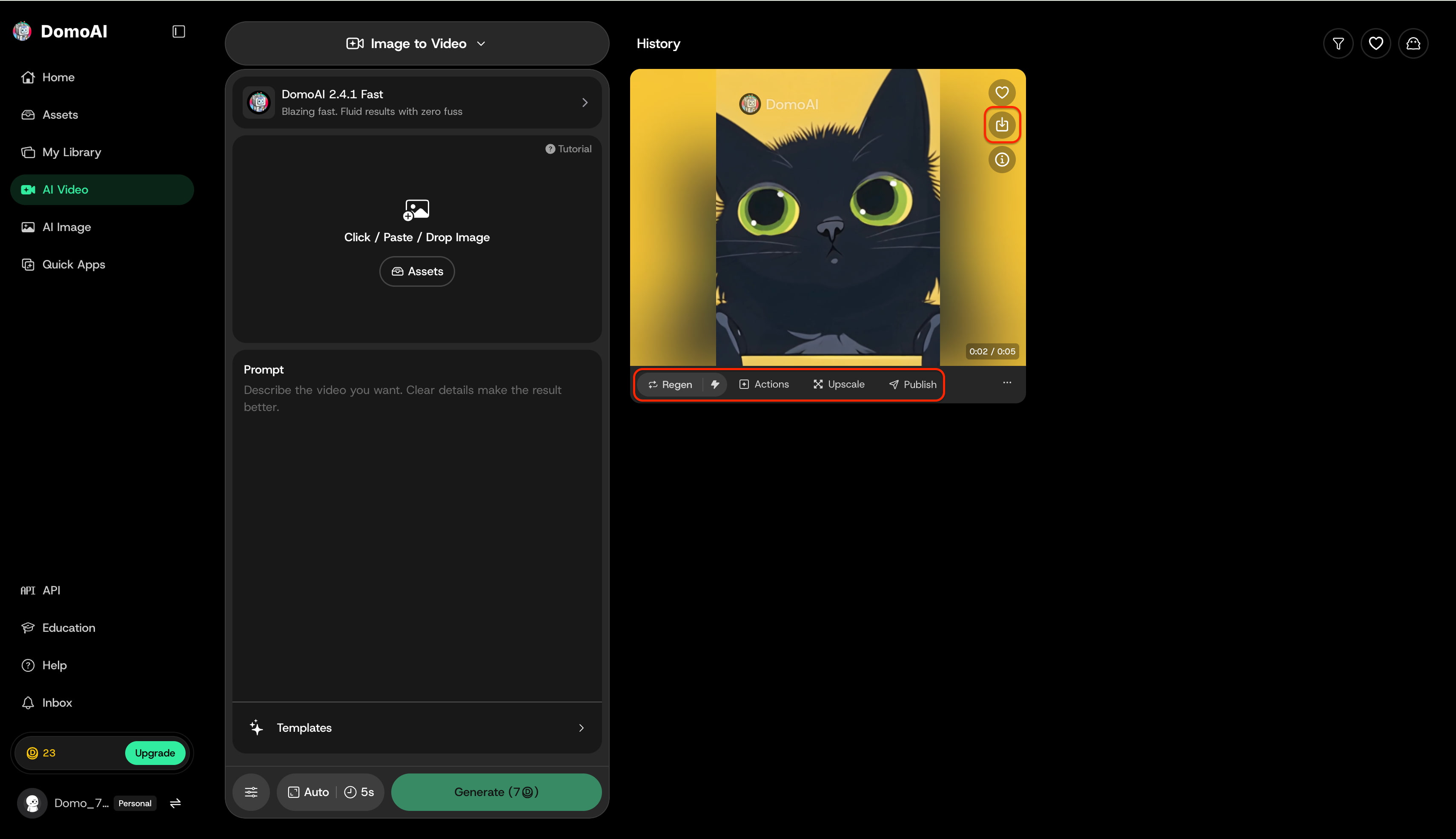 text Step 3: Generate, preview, and export the finalized video