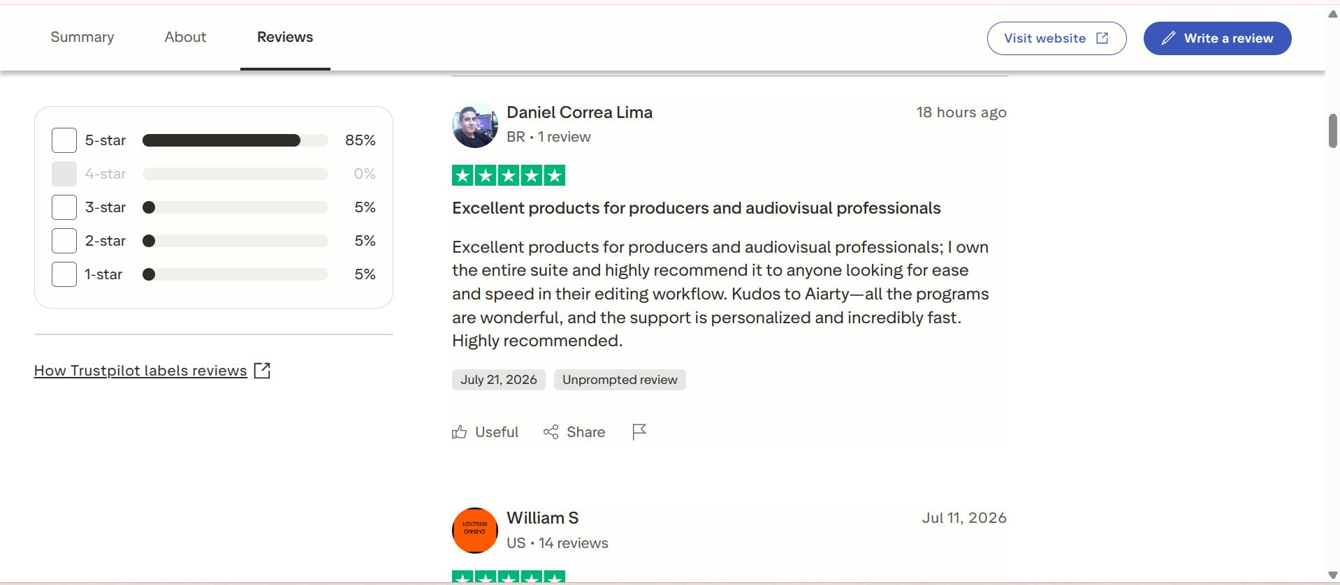text Trustpilot Review