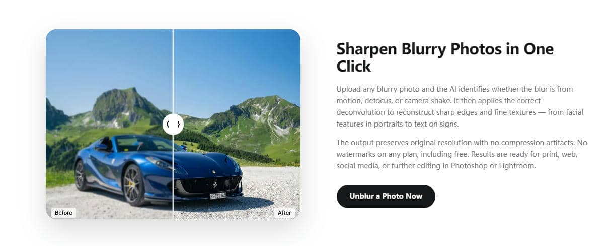 ImgGen AI unblur image