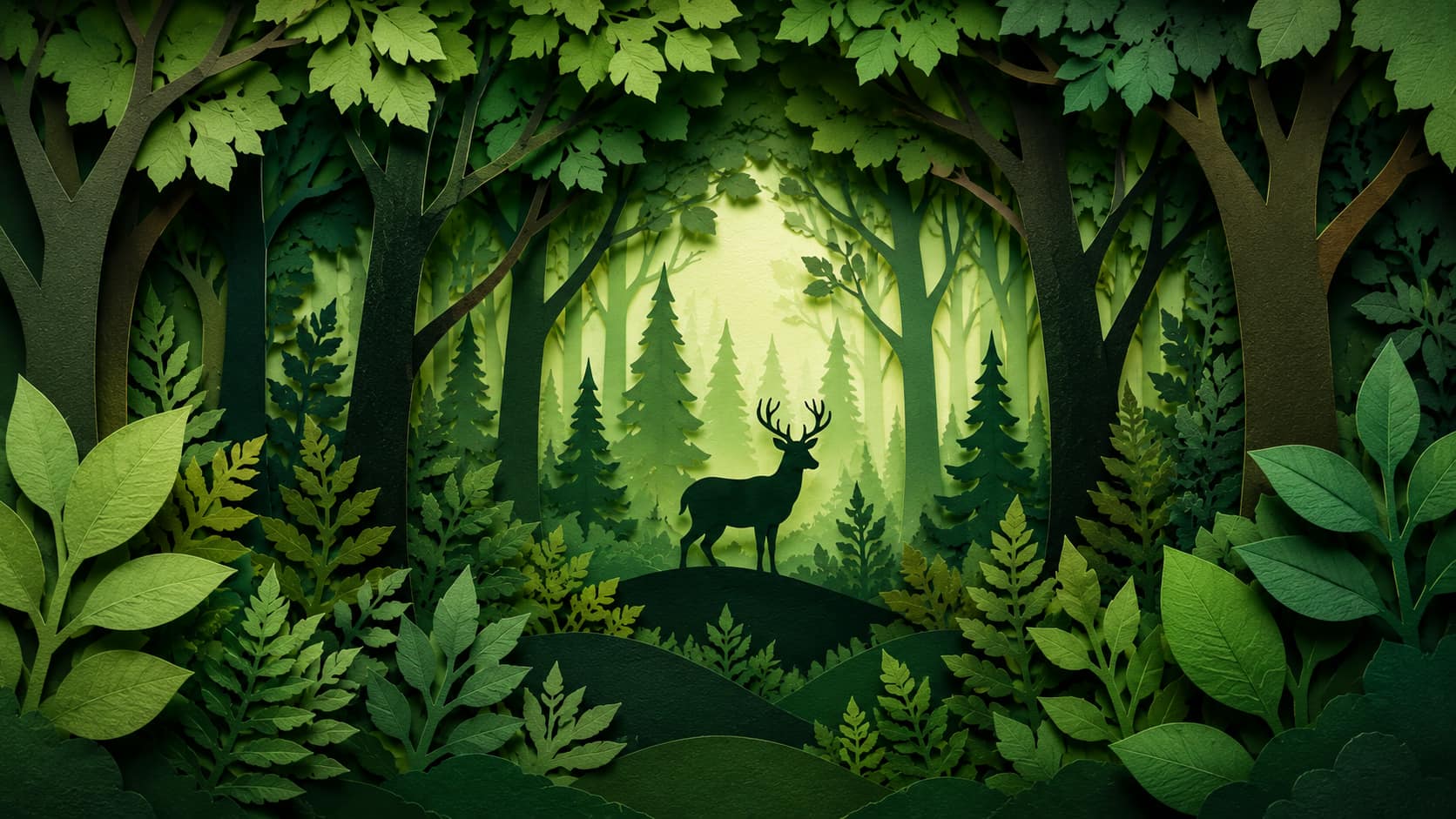 text 25. Papercraft layered wildlife conservation art