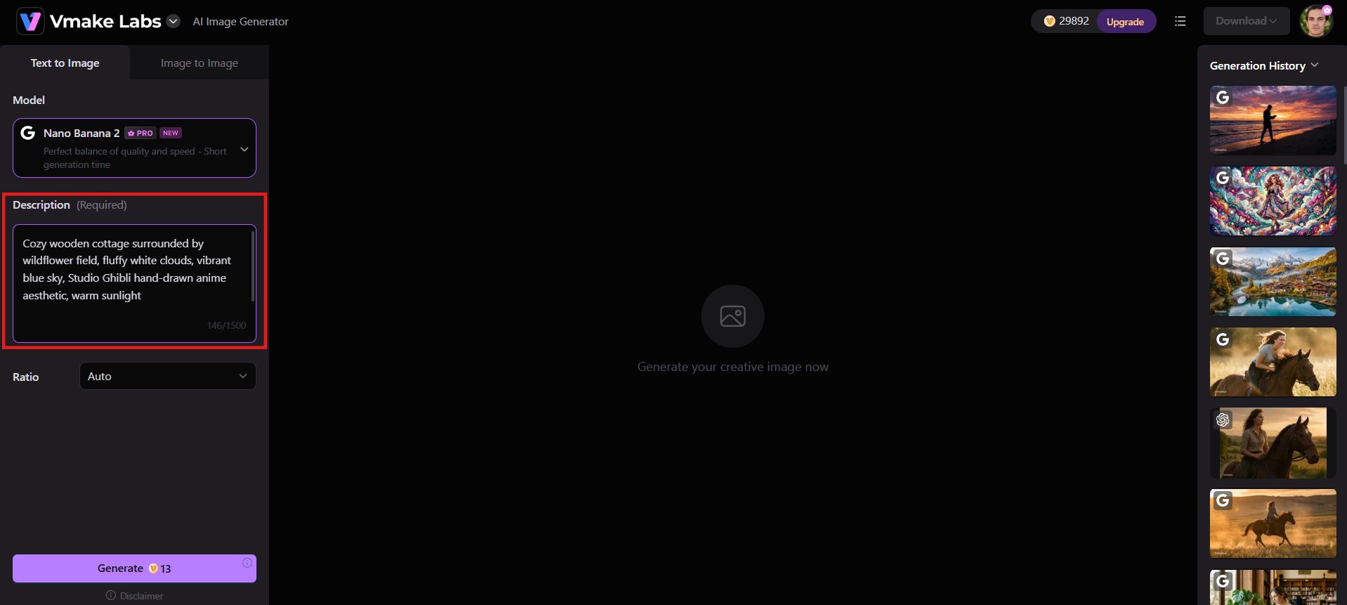 Enter prompt or upload references