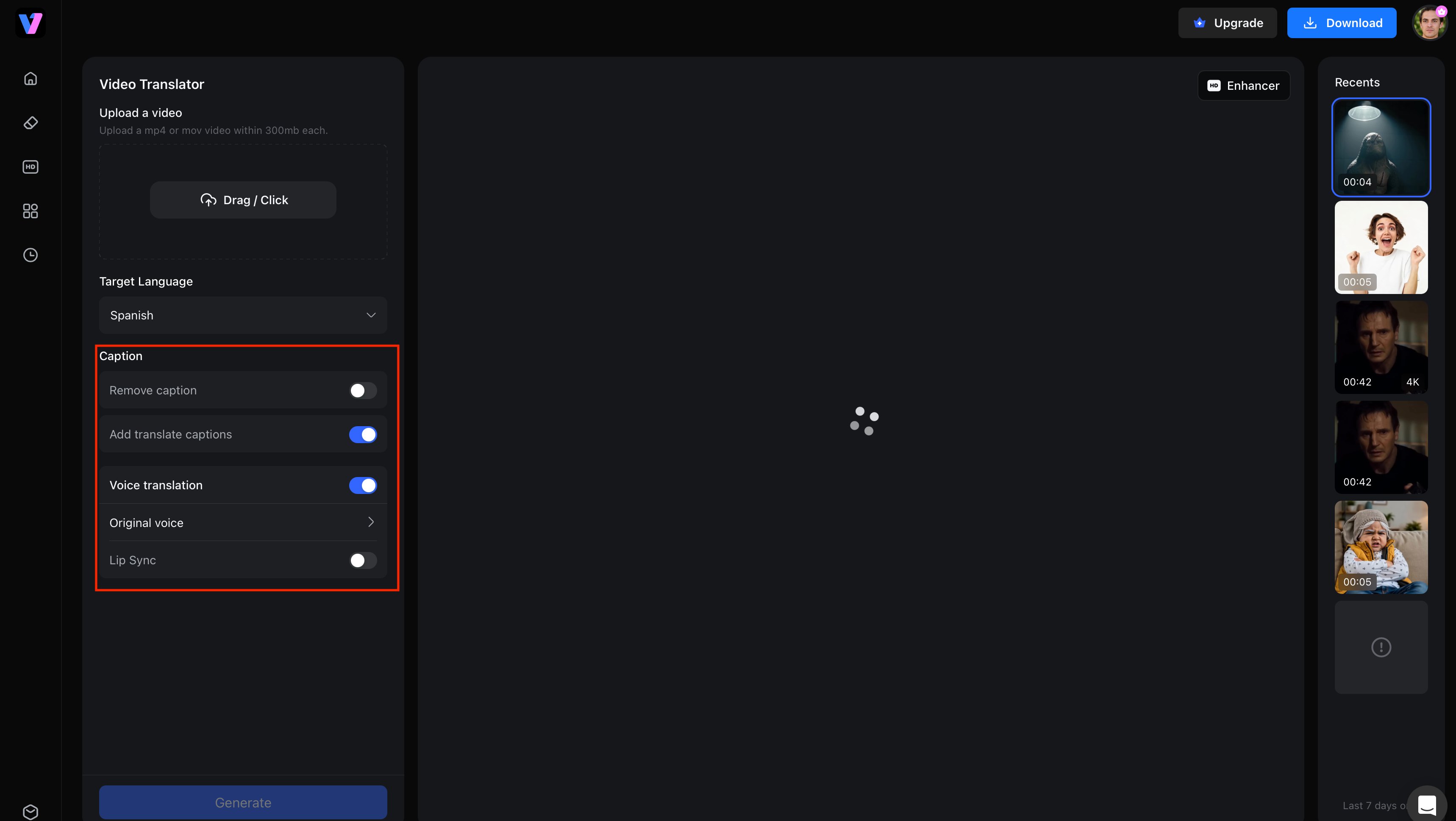 Select features