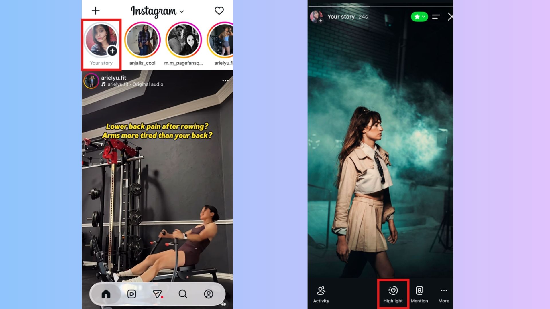 Tap the Highlight icon
