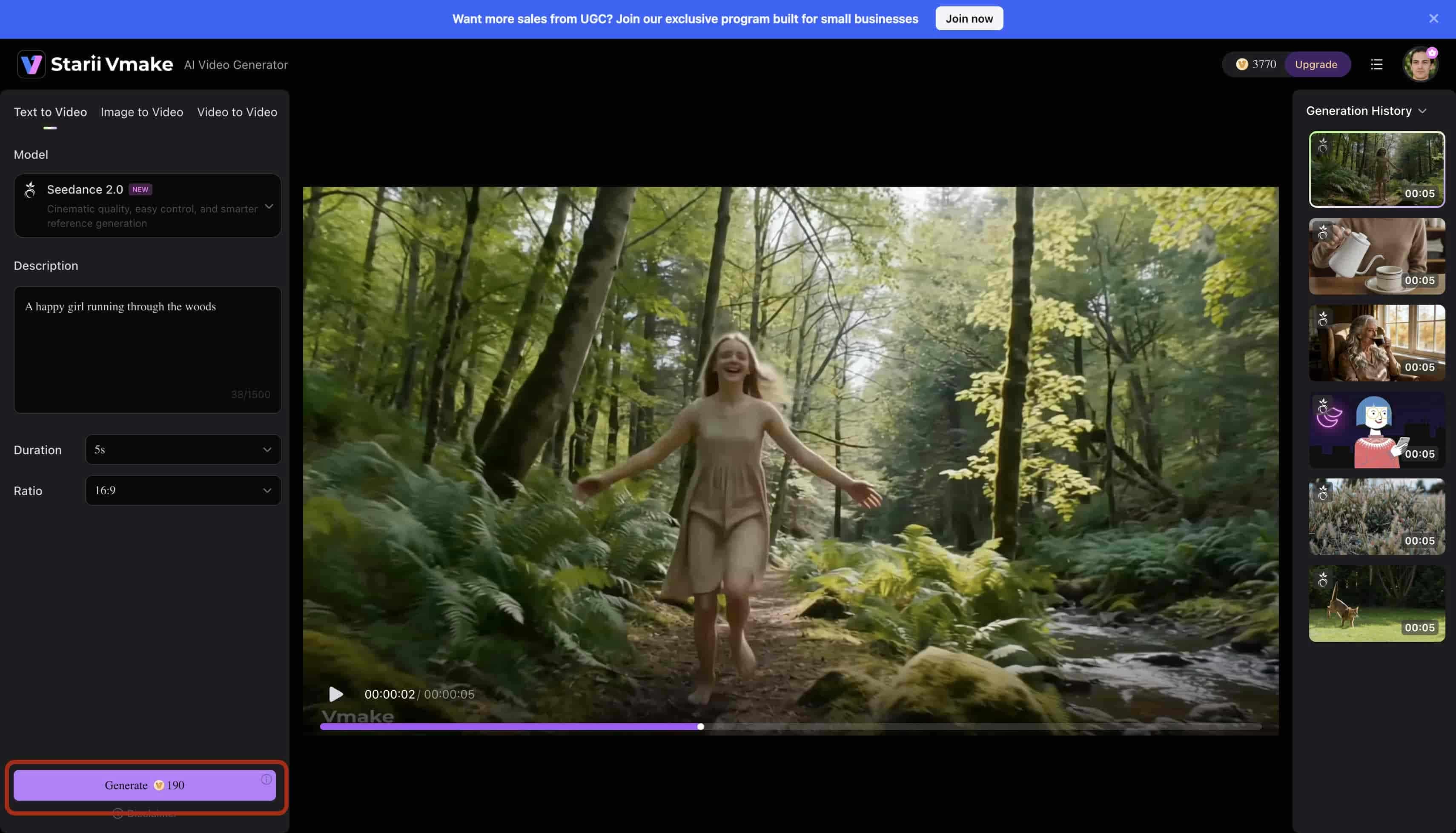 Generate, preview, and export the final video