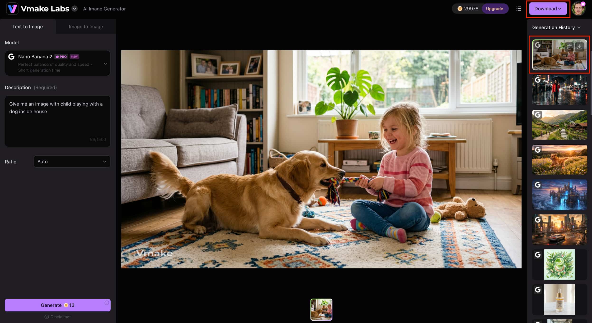 Generate, review, and download your AI image
