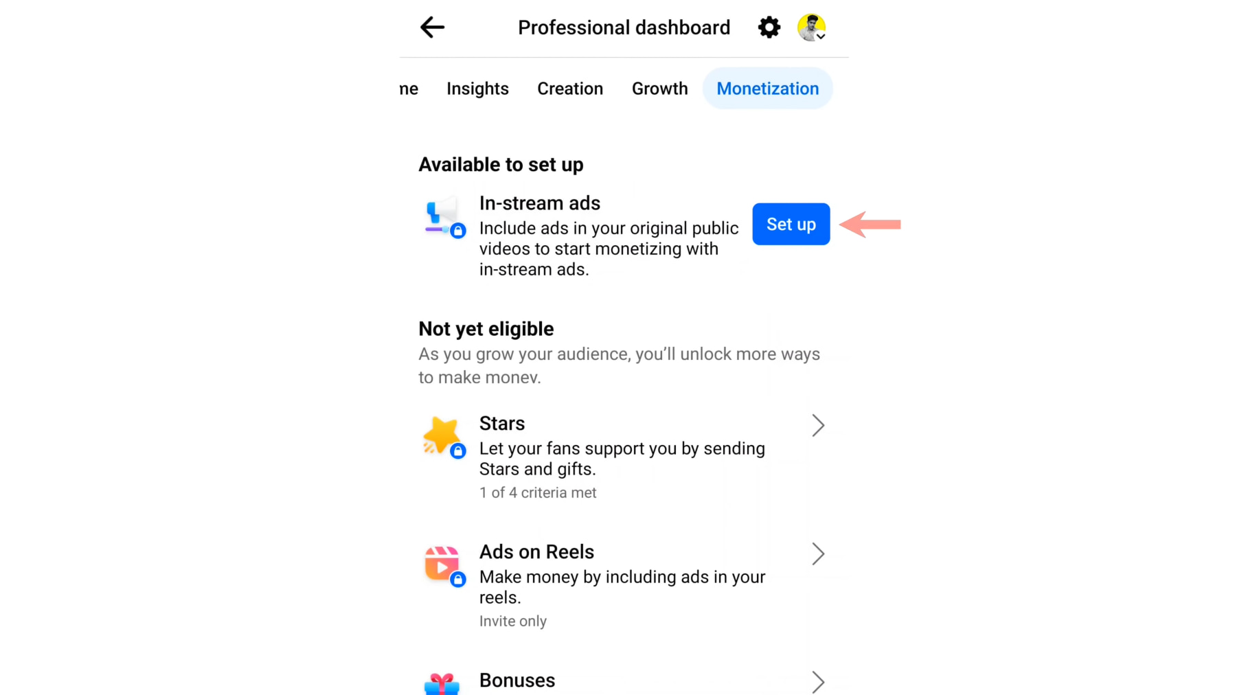 Set up Facebook in-stream ads