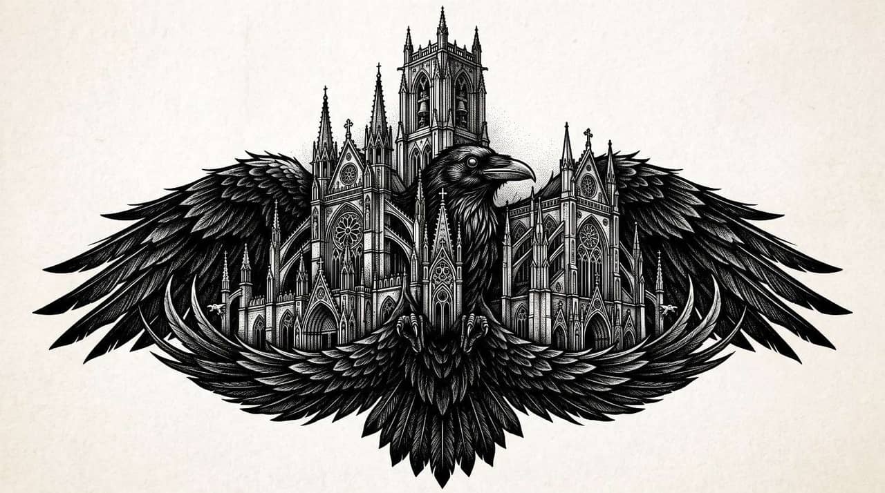 text Gothic and High-Contrast Ink Concept