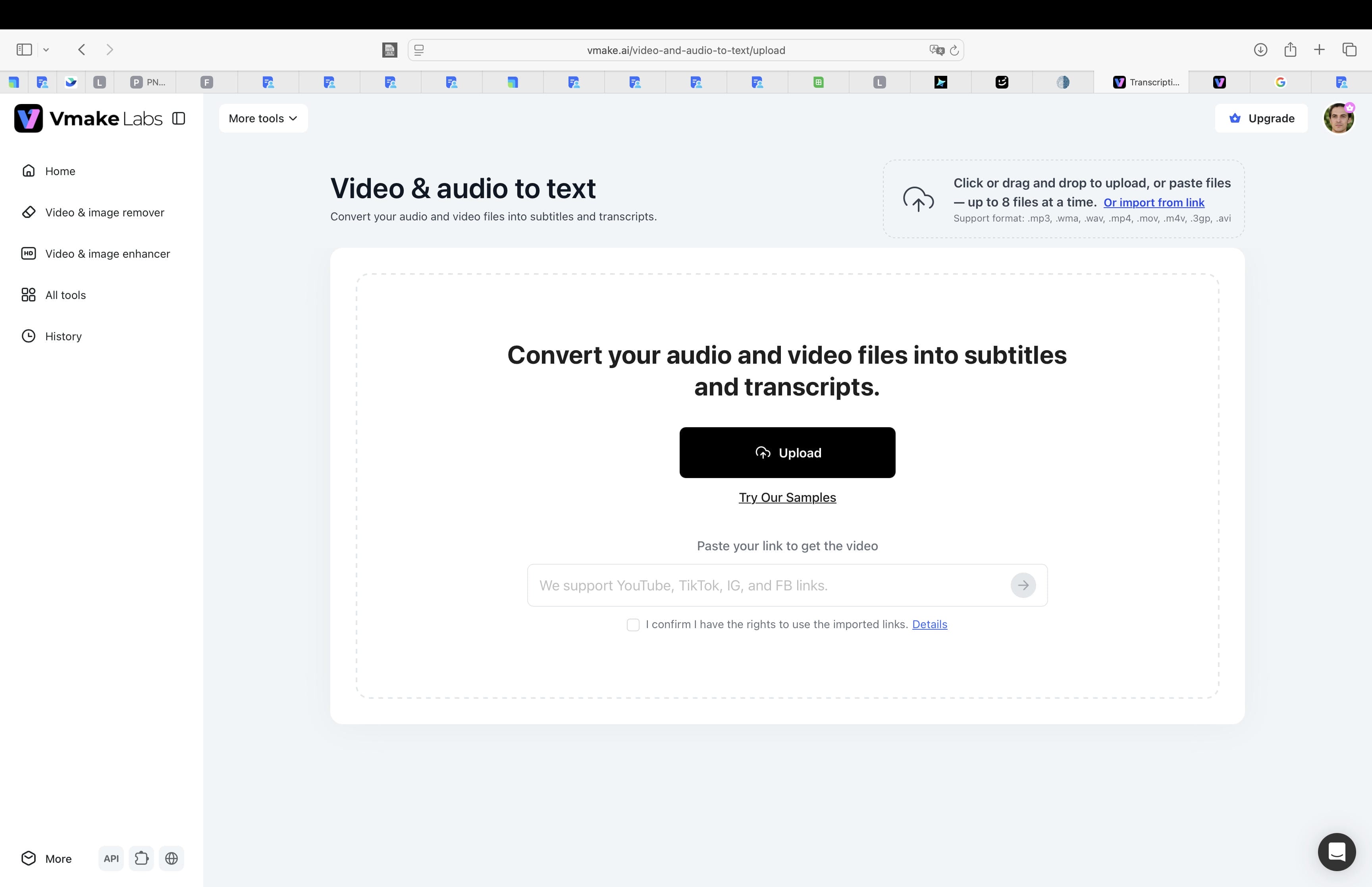 Upload your audio file
