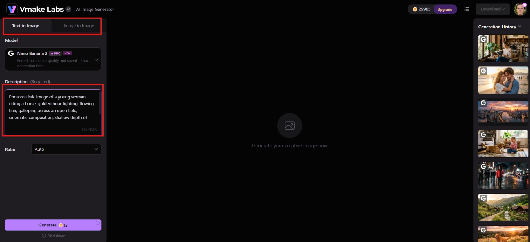 text Enter a prompt or upload reference