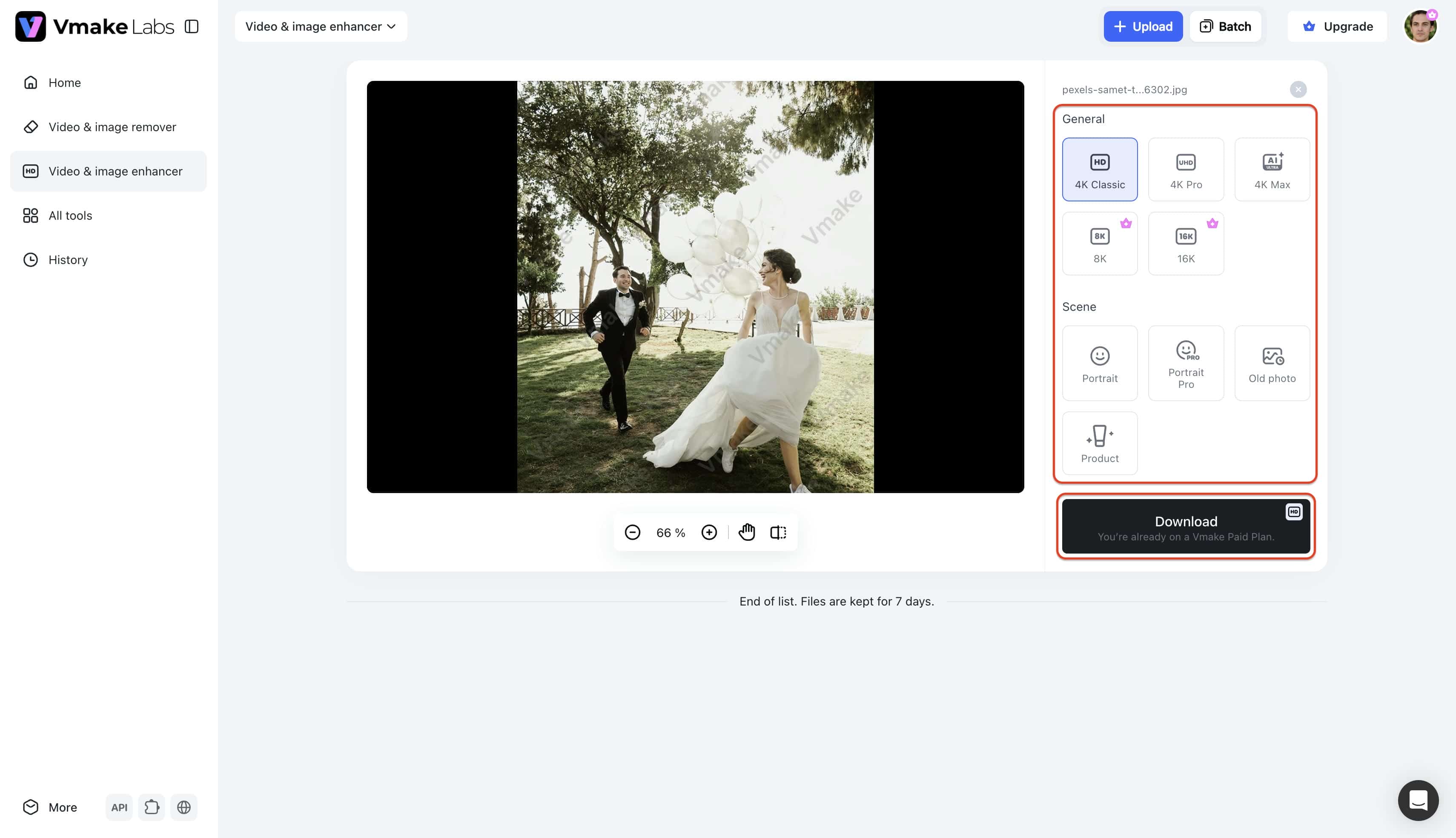 Step 3: Enhance and export the image