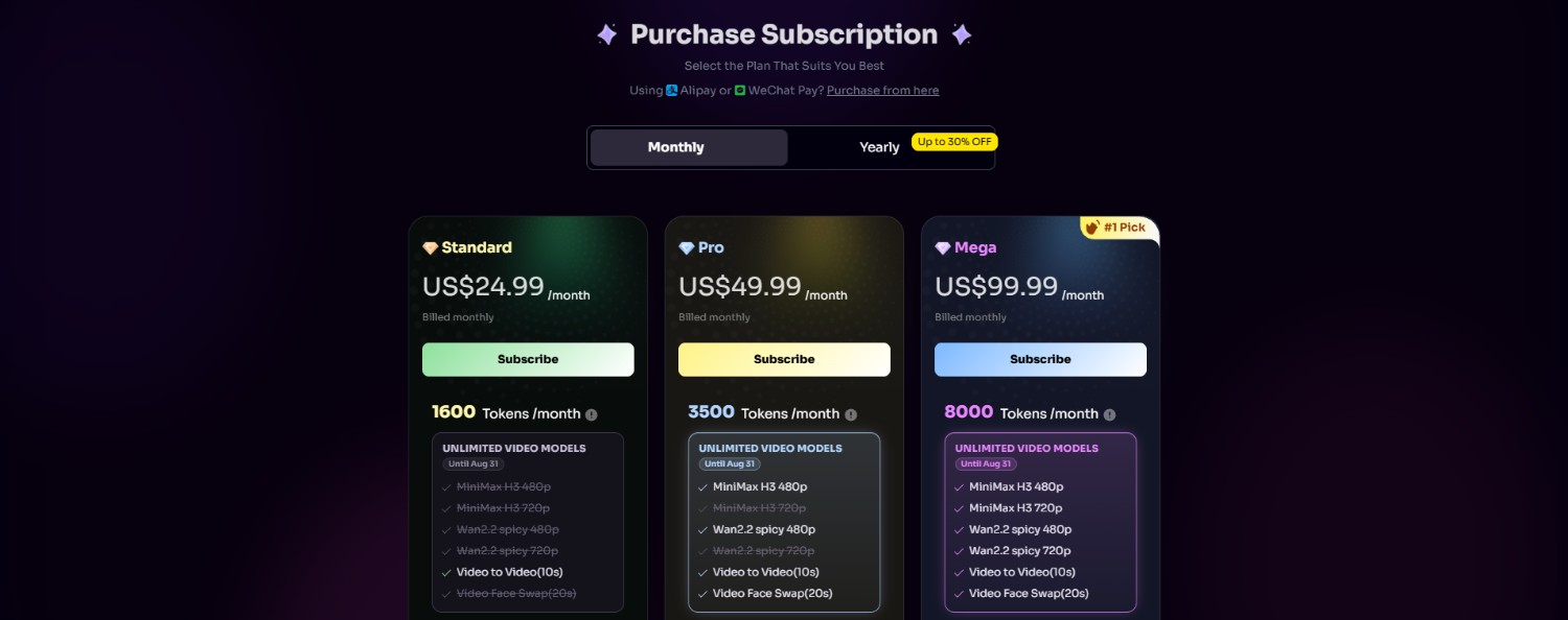 text Goenhance AI pricing tiers