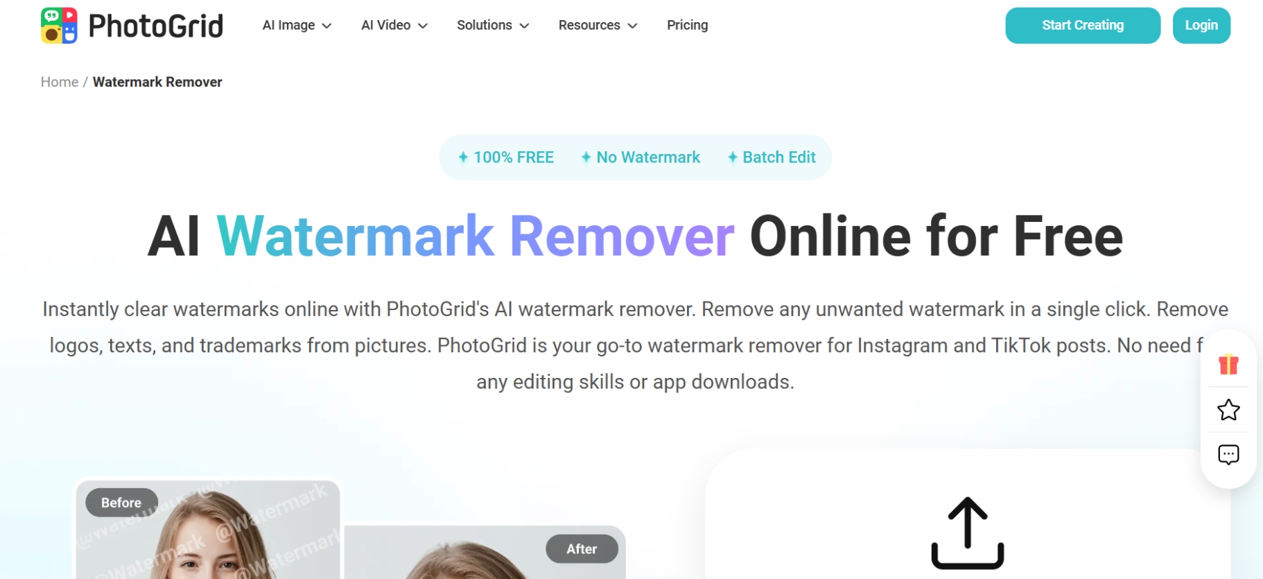 PhotoGrid watermark remover