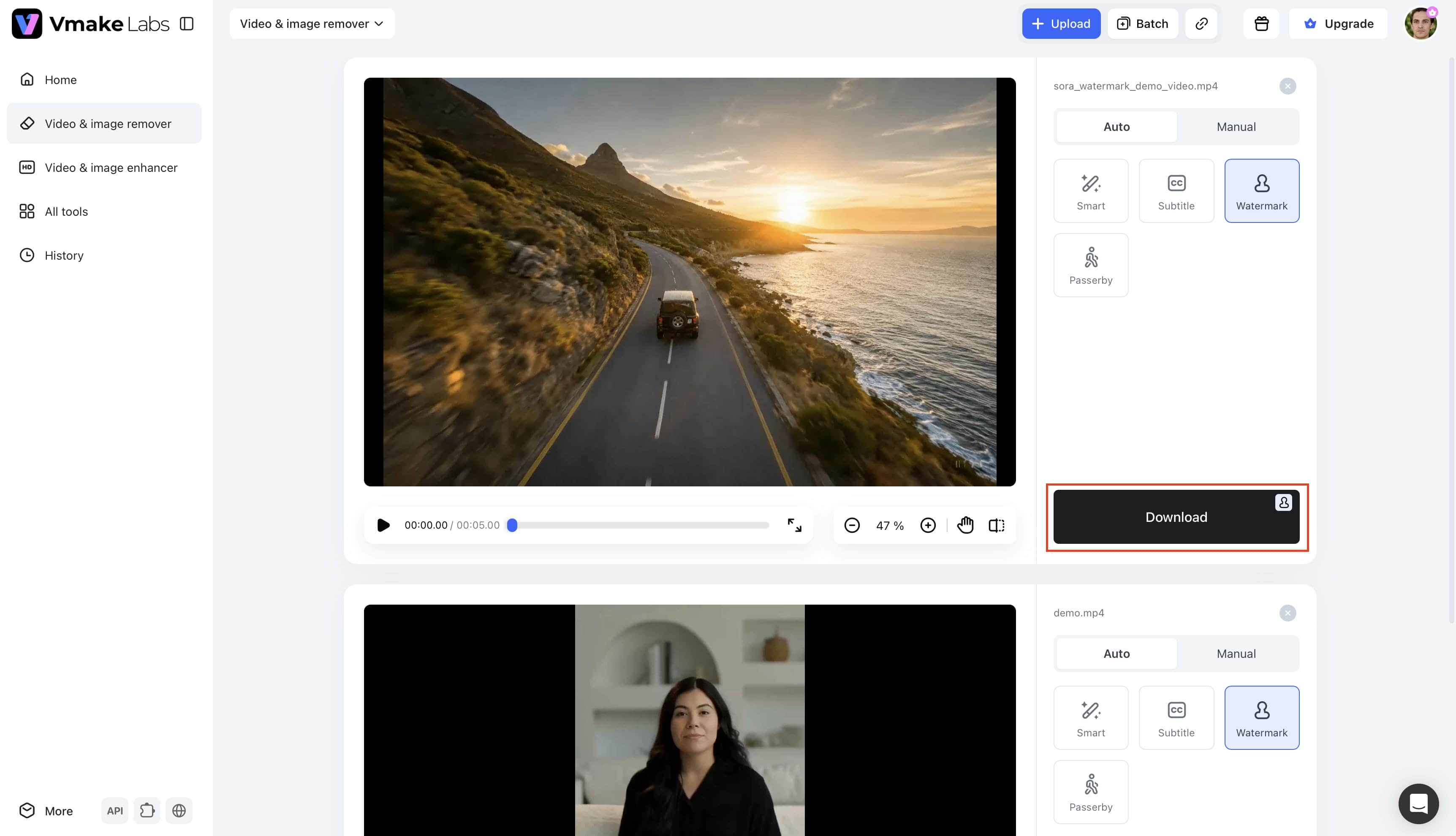text Download your edited video