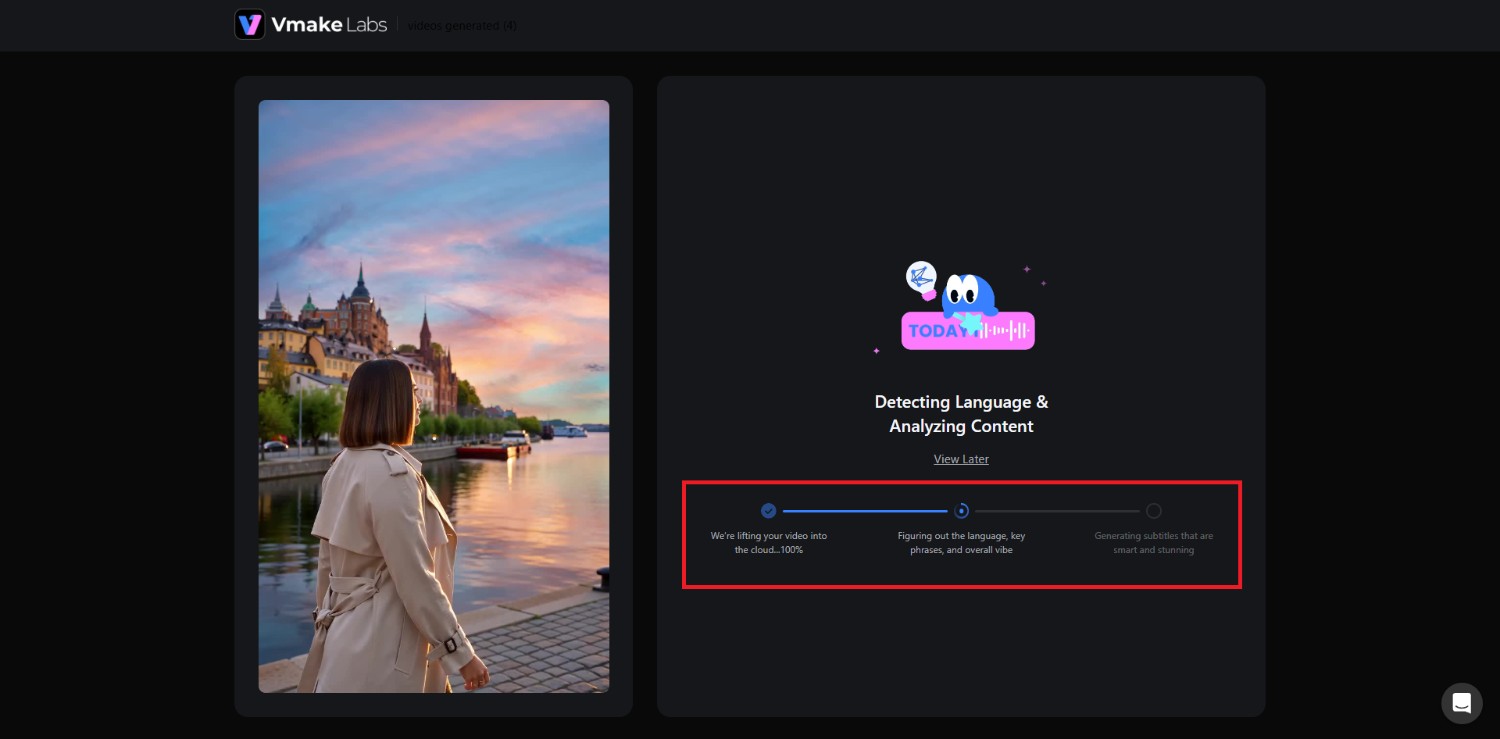 text Upload video and auto-generate captions