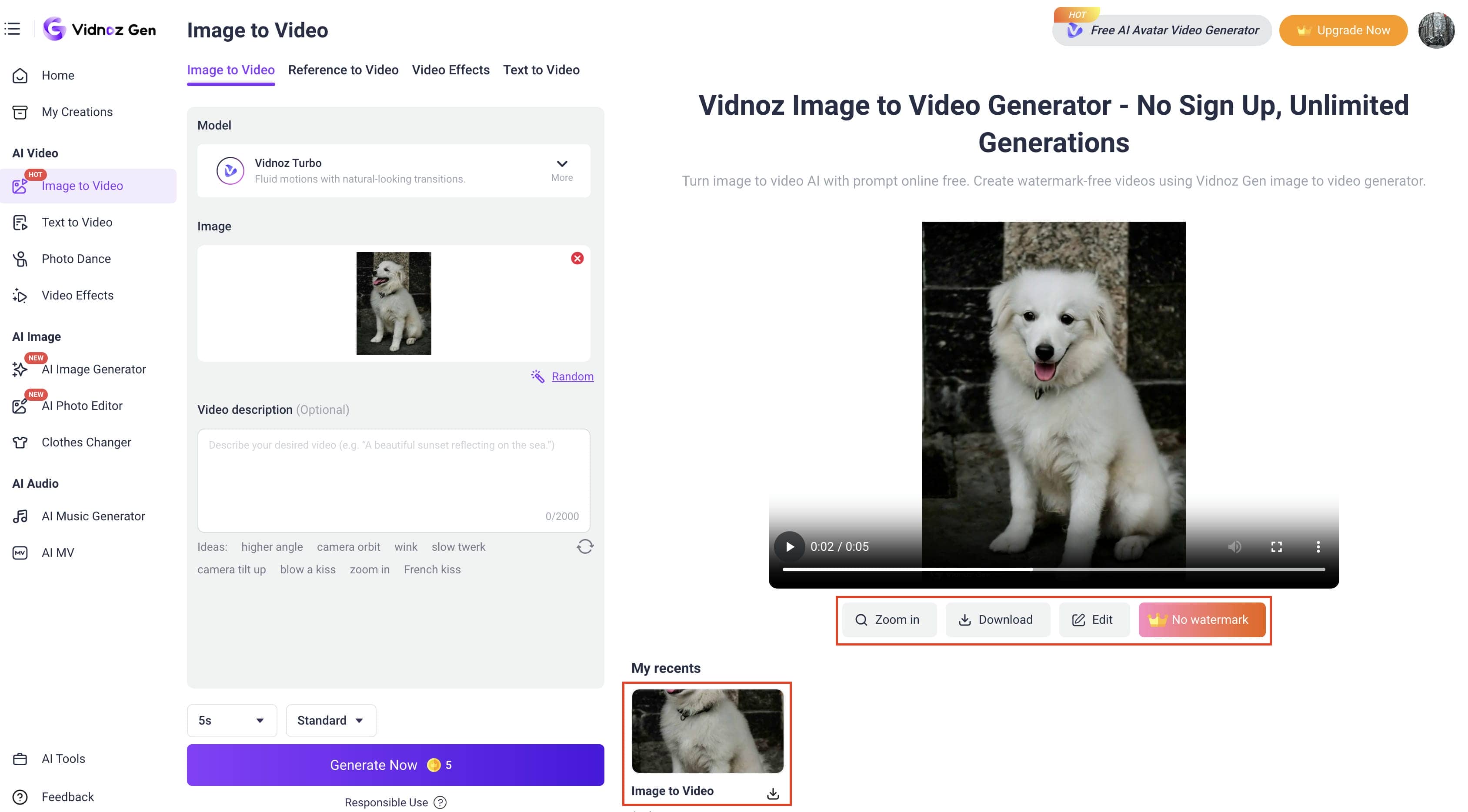 Preview, edit, and download your generated video