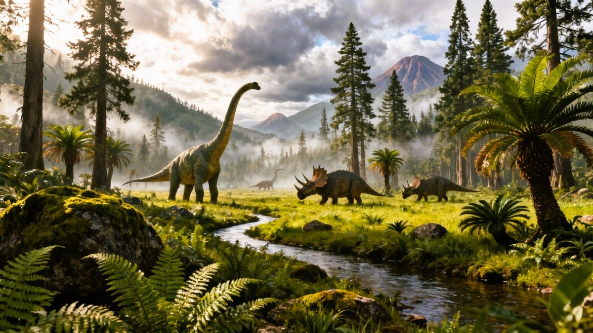 An AI-generated dinosaur art