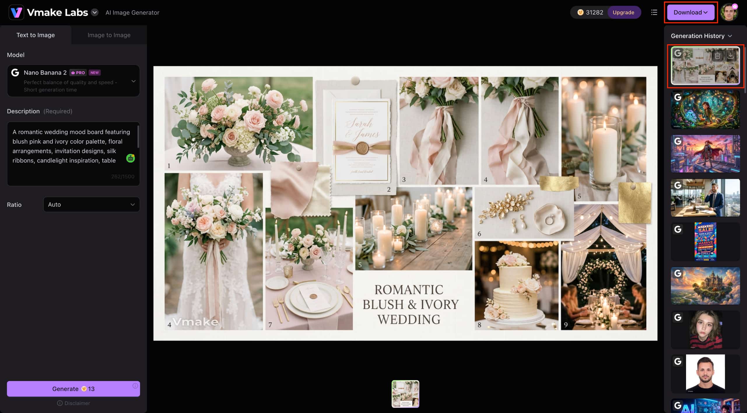 text Preview and Download Your Mood Board