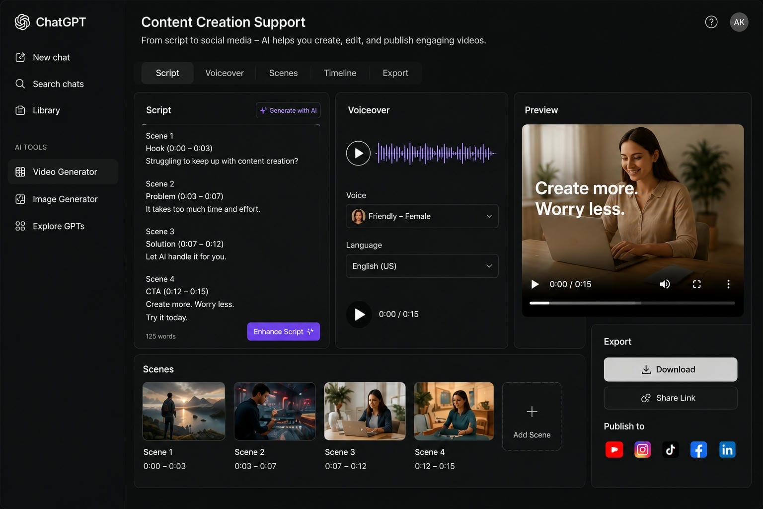 Content Creation Support