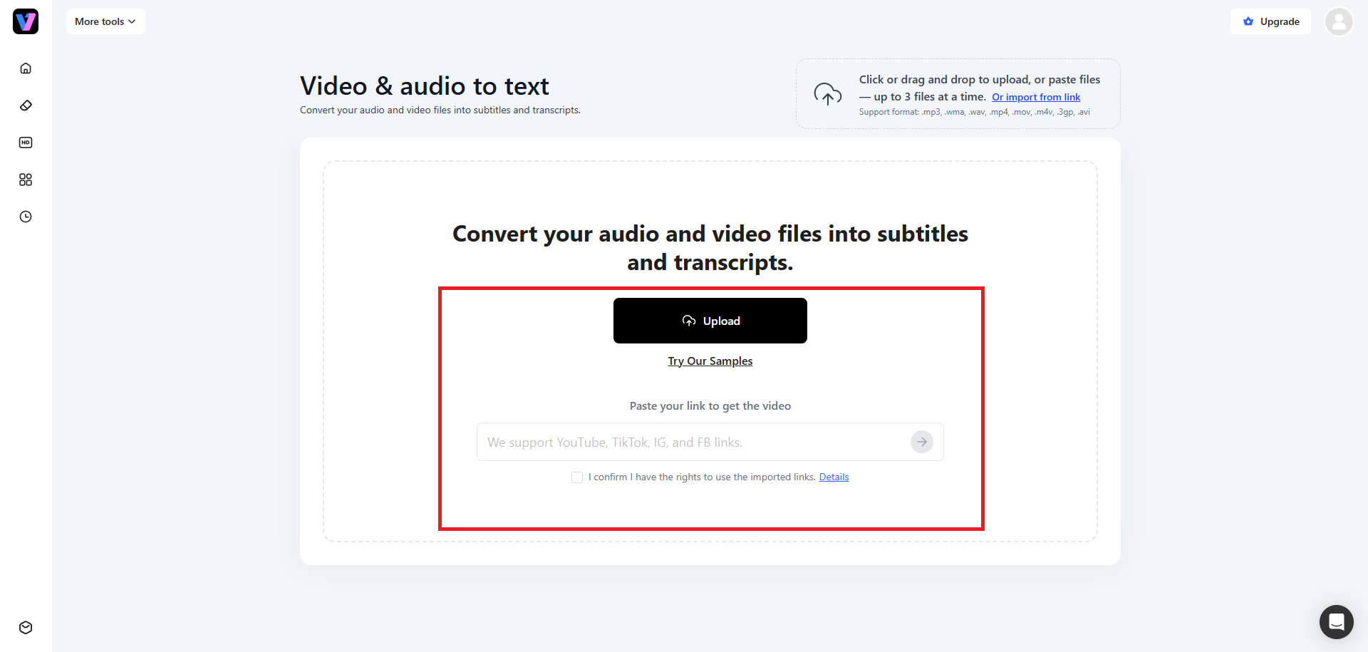 Upload or paste a link