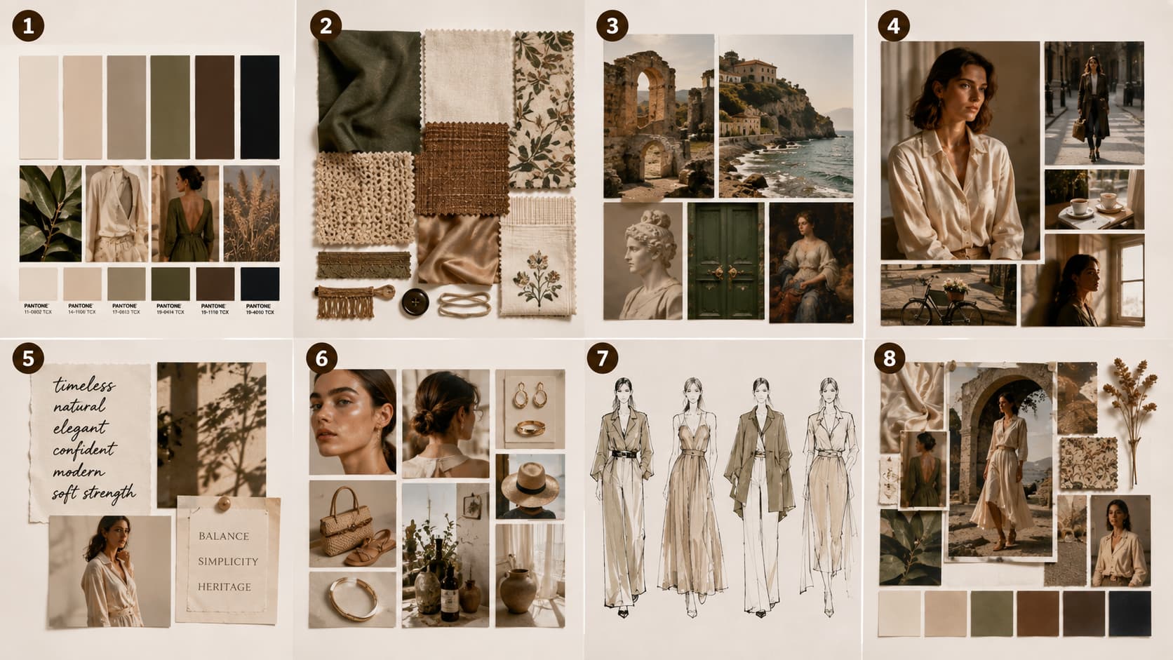 text Elements of fashion mood board