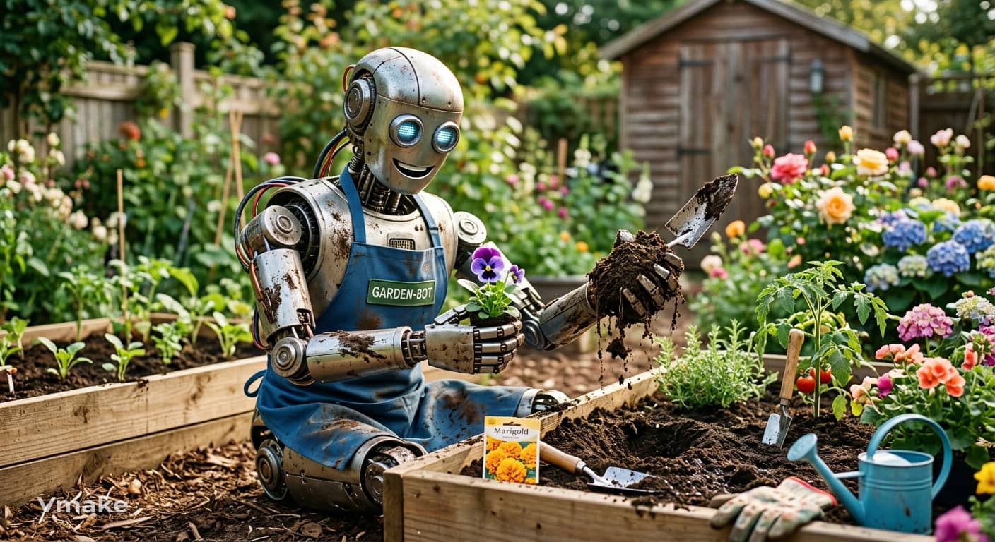 A robot discovering its first hobby