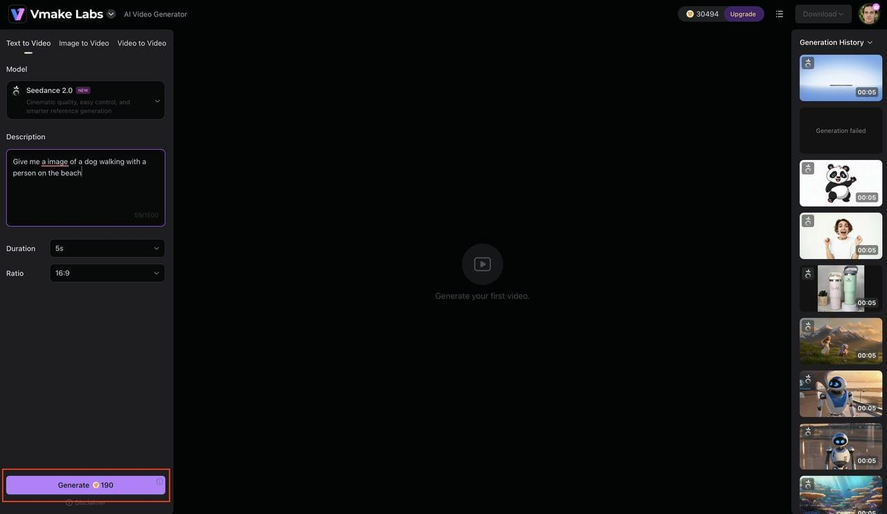text Enter Your Prompt and Generate the Video