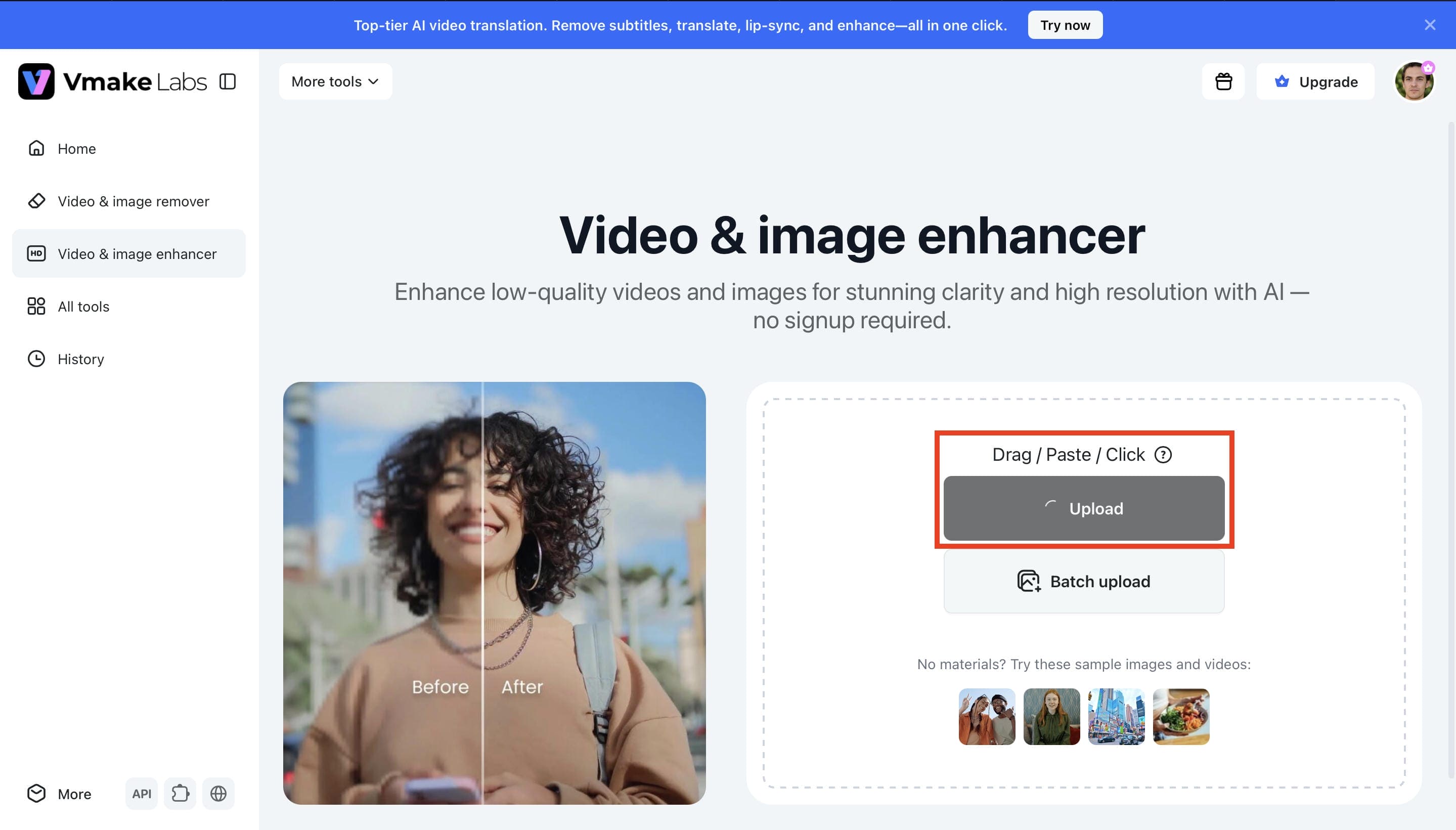 Upload the image