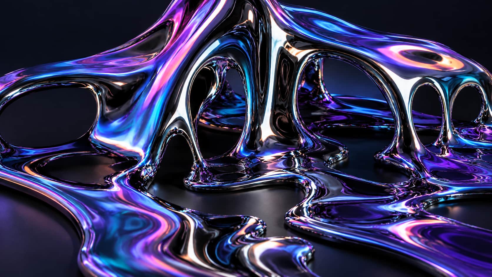text 18. Liquid metal chrome poster for arts