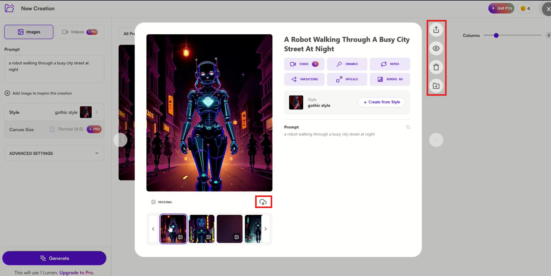 Review, enhance, and download your image