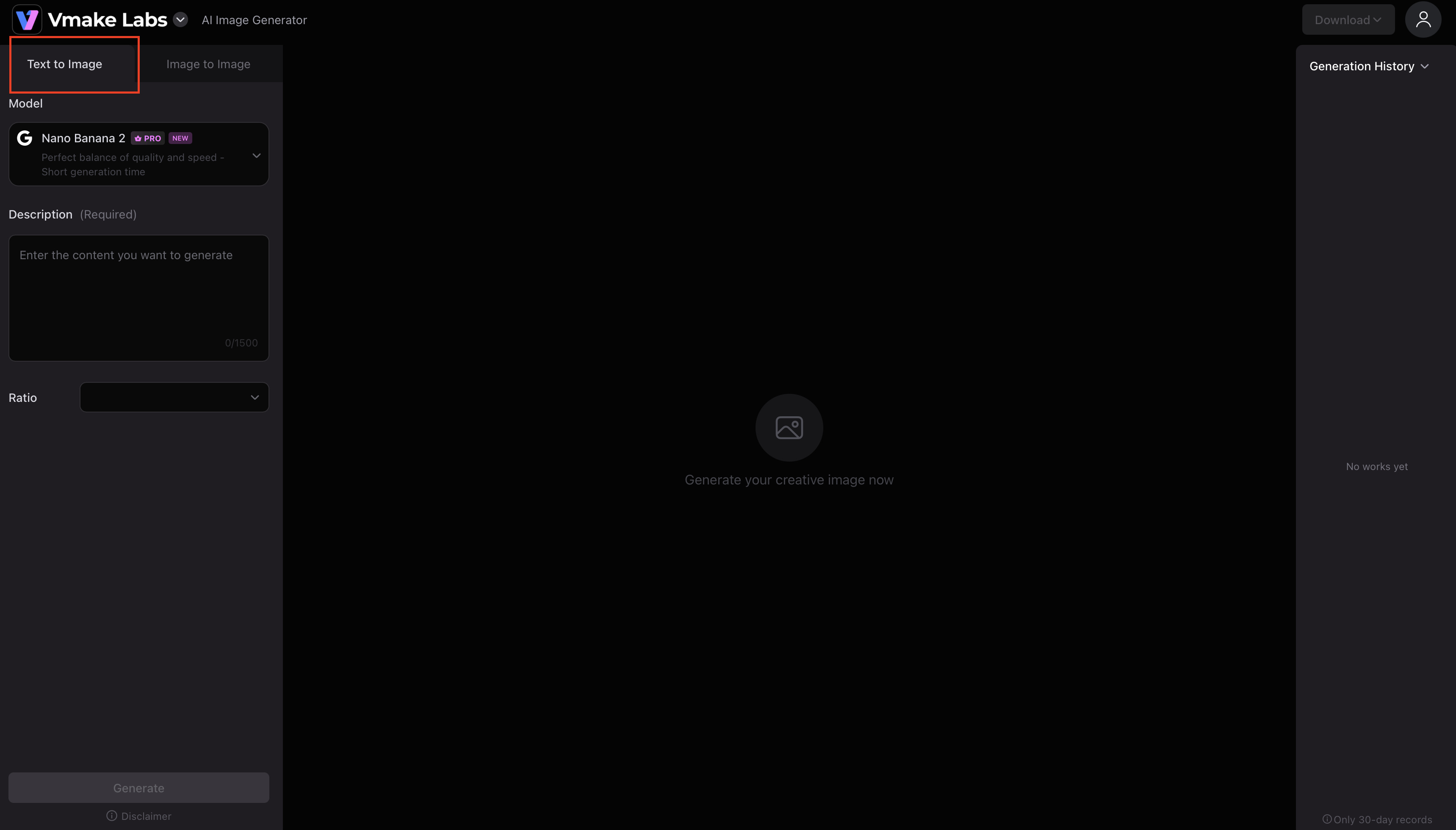 Choose Text to Image or Image to Image