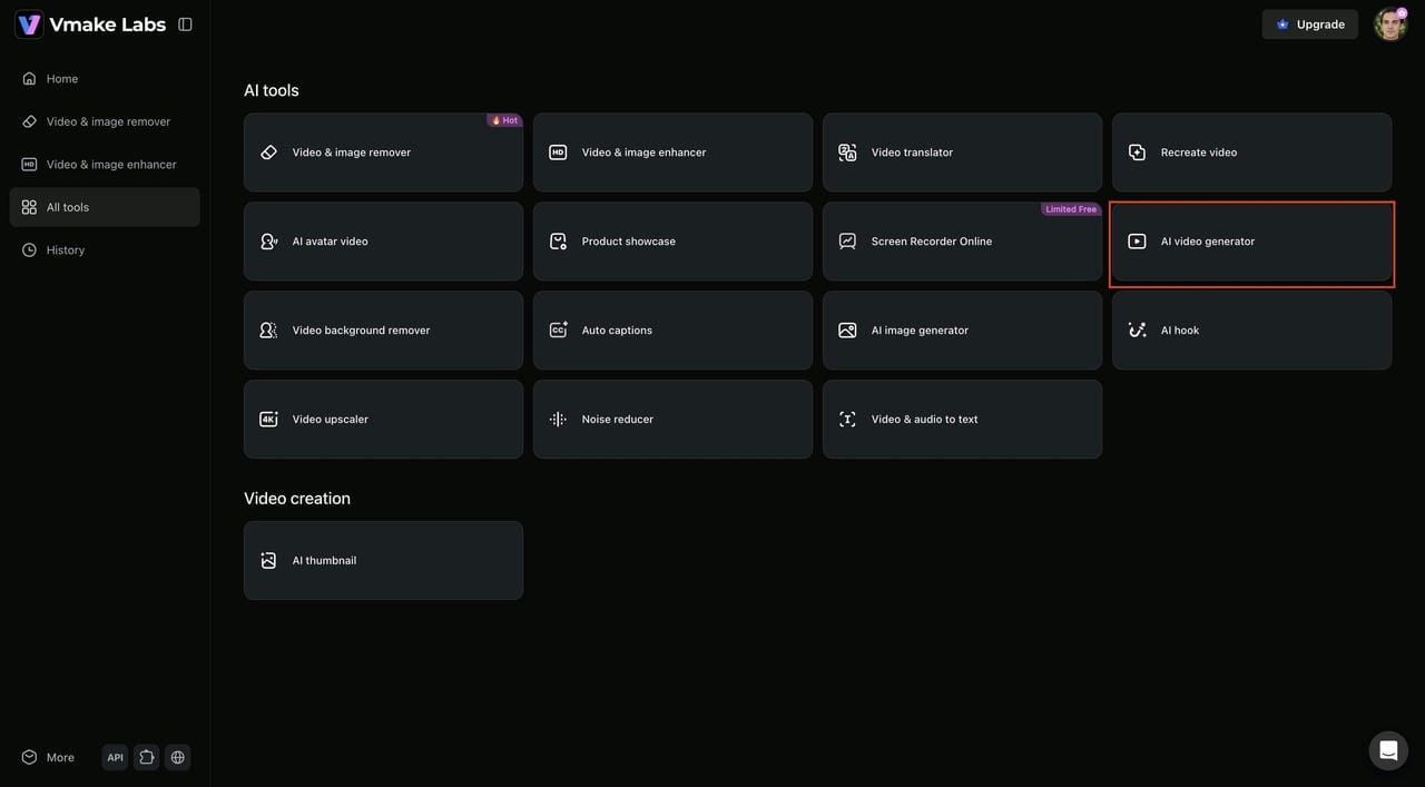 Vmake AI Dashboard