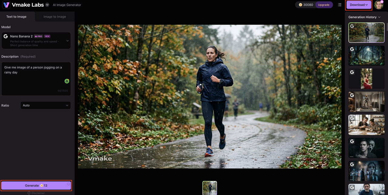 text Generate, review, and download the image