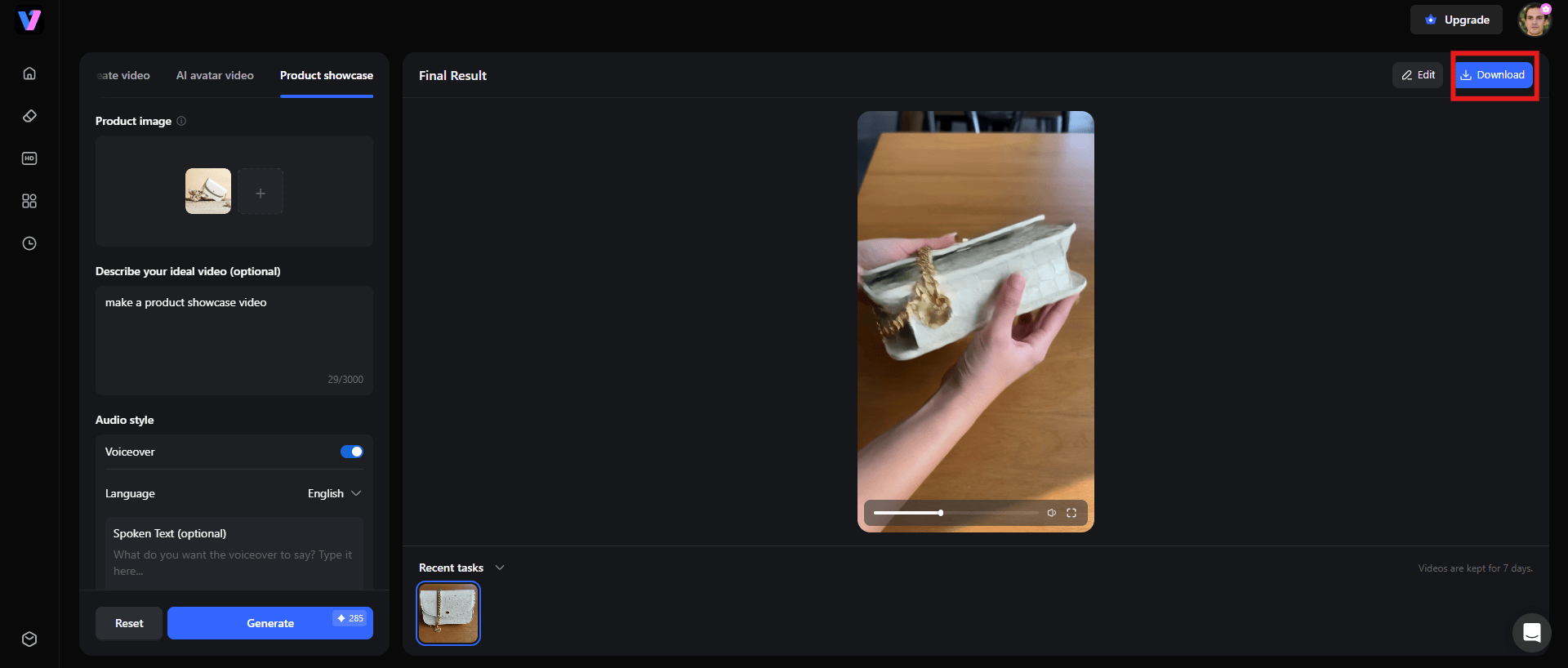 Preview and download the video