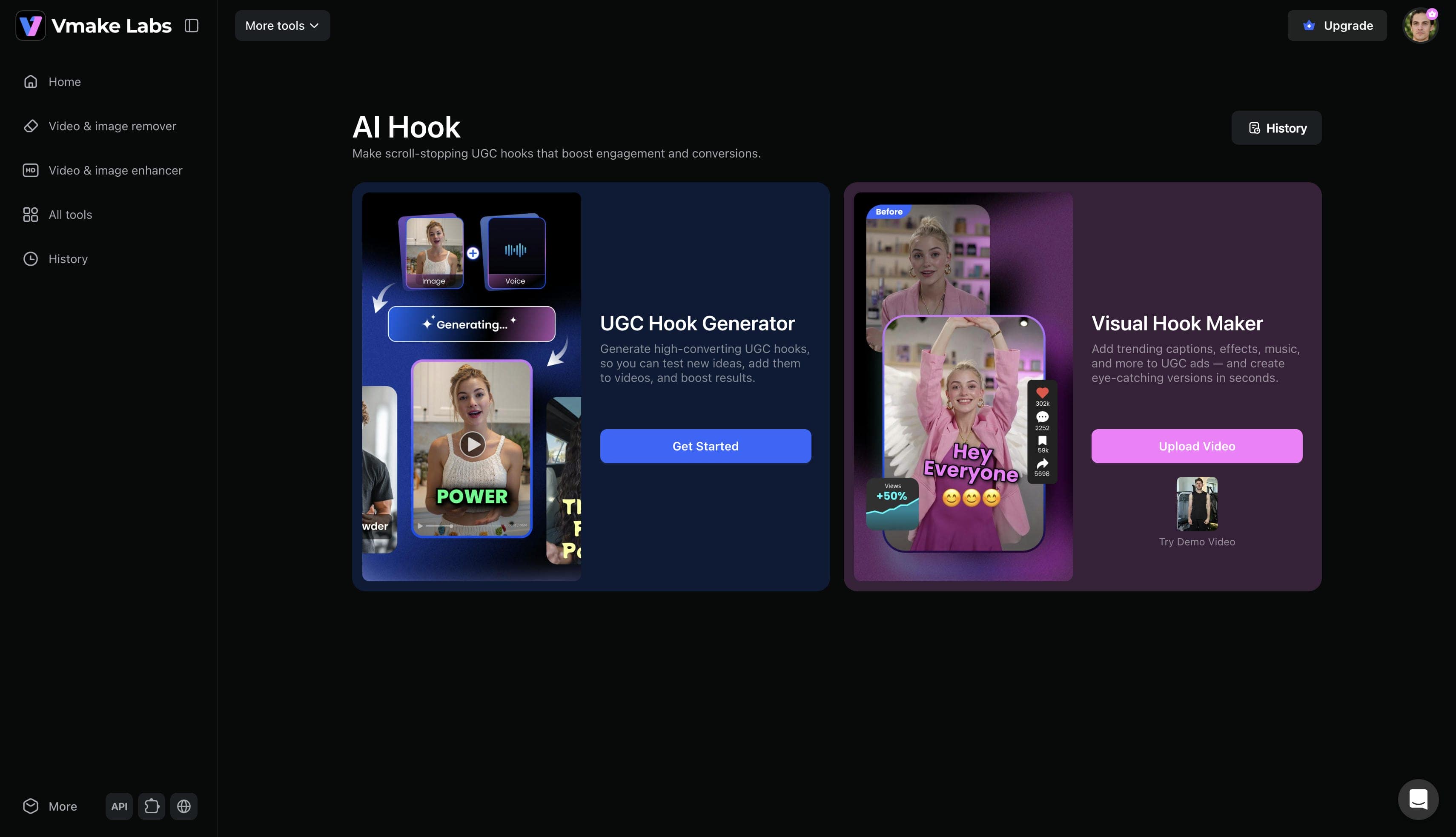 AI visual hook generator