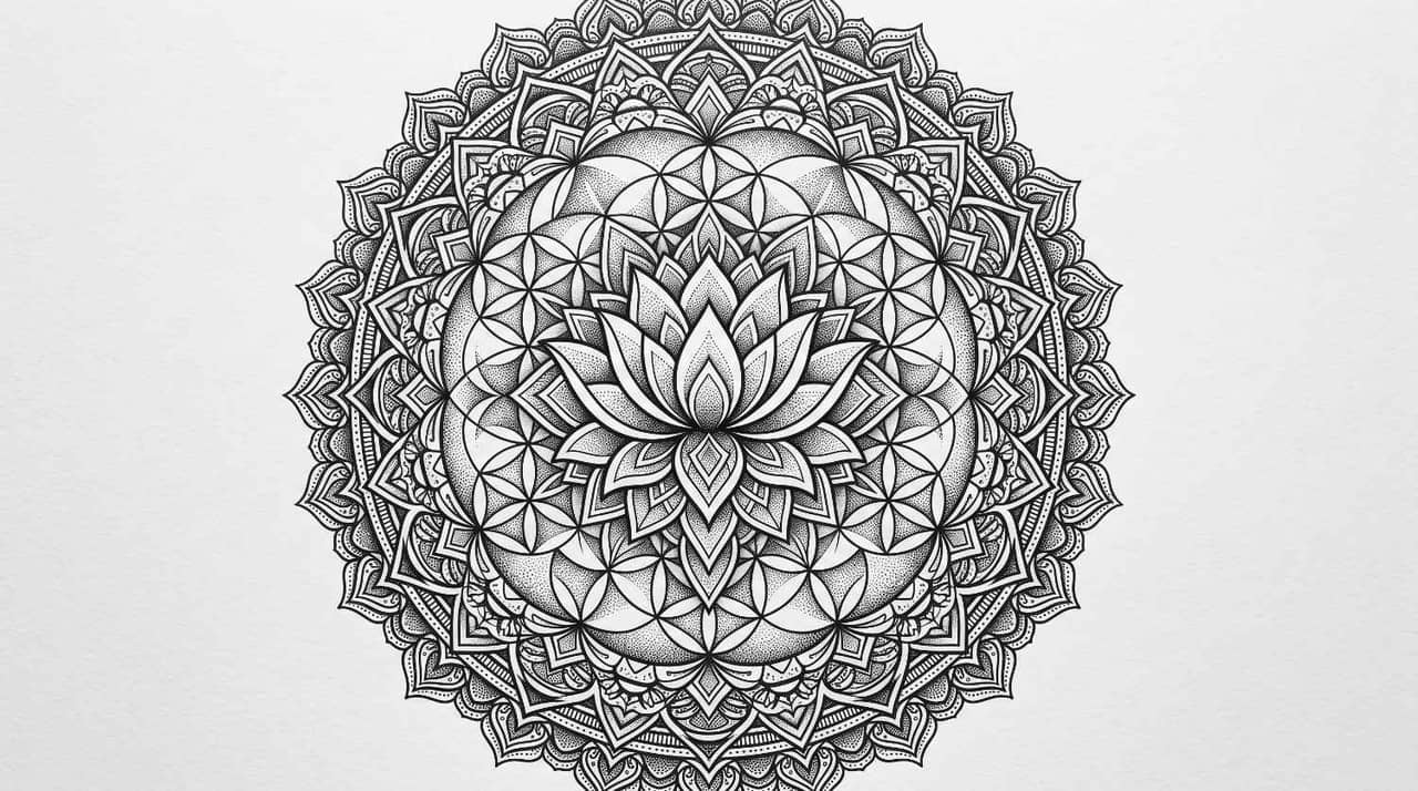 text Sacred Geometry and Symmetrical Pattern Prompt