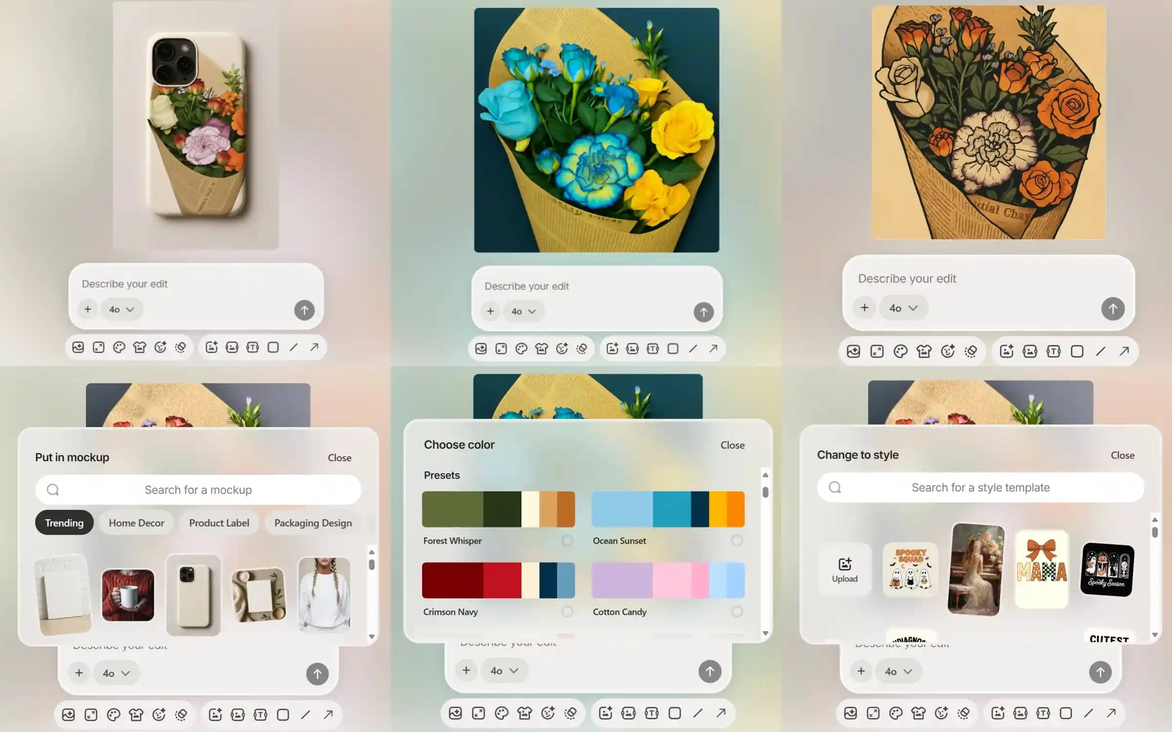 text Style and filter options