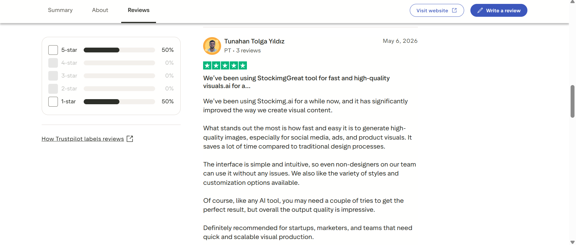 text StockImg Trustpilot review